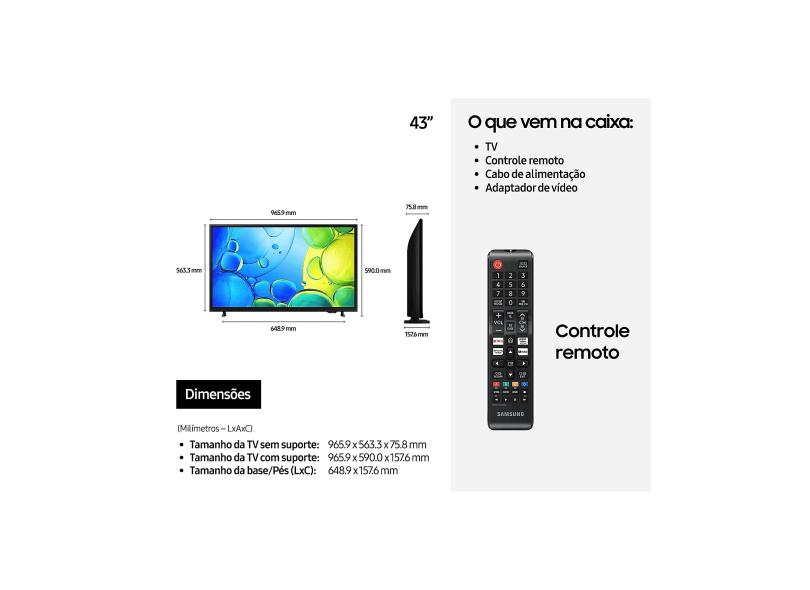 Smart TV LED 43" Samsung Full HD HDR F6000F - Imagem 6